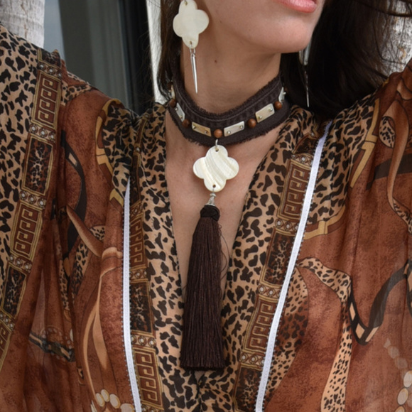 Artisian Jewelry - Choker Necklace Jewelry with Tassel